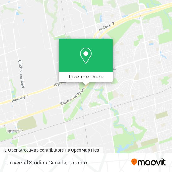 Universal Studios Canada map
