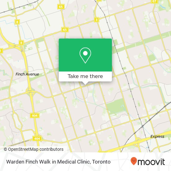 Warden Finch Walk in Medical Clinic map