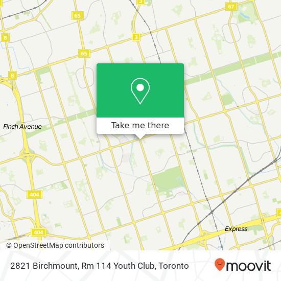 2821 Birchmount, Rm 114 Youth Club map