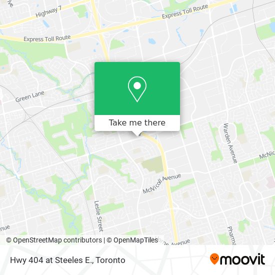Hwy 404 at Steeles E. map