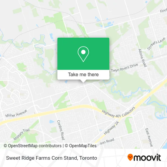 Sweet Ridge Farms Corn Stand map