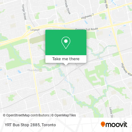 YRT Bus Stop 2885 map