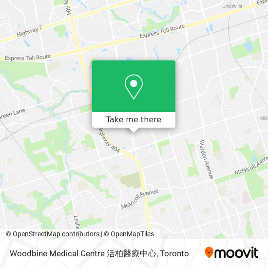 Woodbine Medical Centre 活柏醫療中心 map