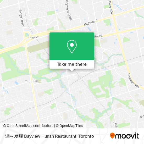 湘村发现 Bayview Hunan Restaurant map