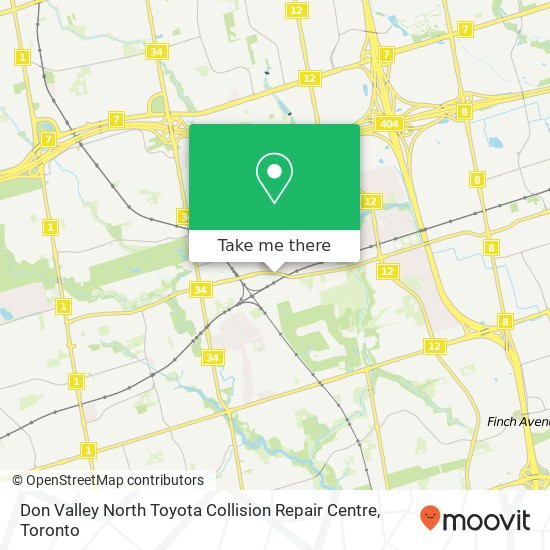 Don Valley North Toyota Collision Repair Centre map