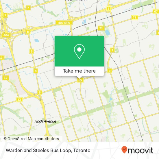 Warden and Steeles Bus Loop map