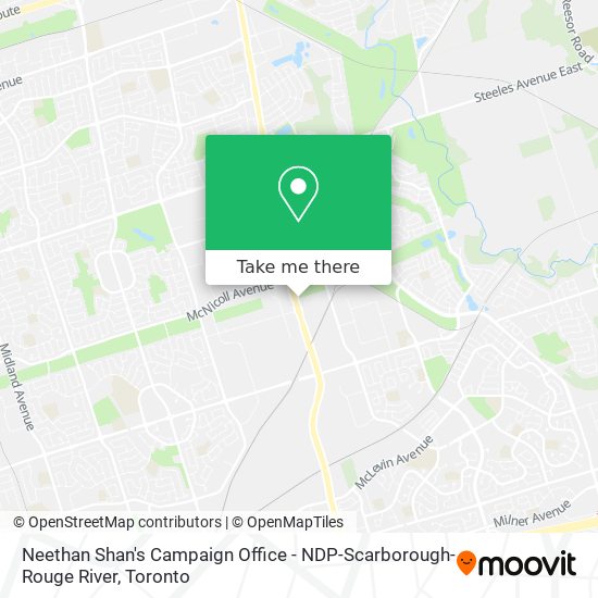 Neethan Shan's Campaign Office - NDP-Scarborough-Rouge River map