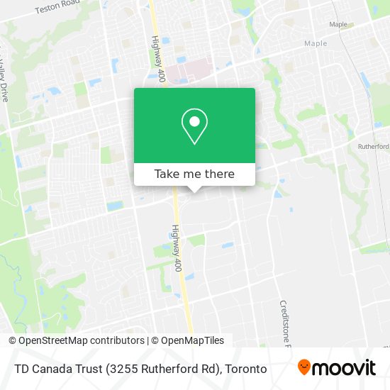 TD Canada Trust (3255 Rutherford Rd) map