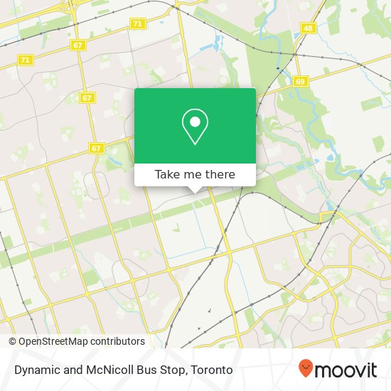 Dynamic and McNicoll Bus Stop map