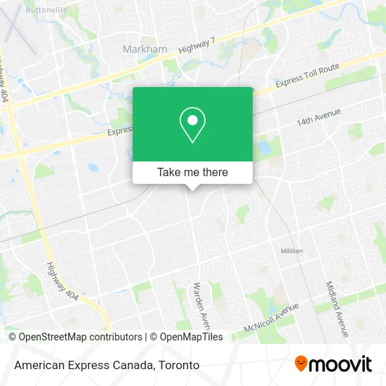 American Express Canada map