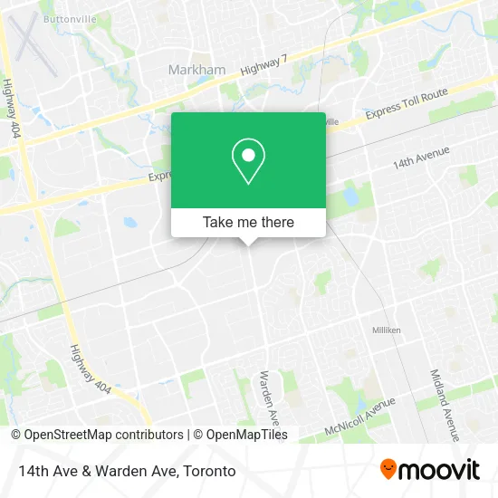 14th Ave & Warden Ave map