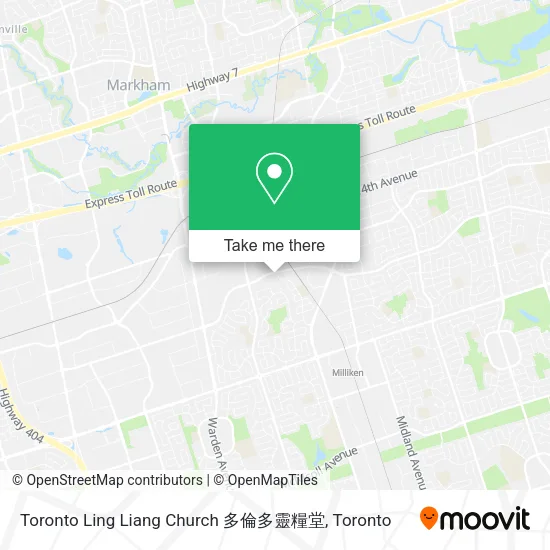 Toronto Ling Liang Church 多倫多靈糧堂 map