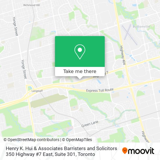 Henry K. Hui & Associates Barristers and Solicitors 350 Highway #7 East, Suite 301 map