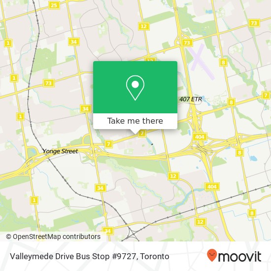 Valleymede Drive Bus Stop #9727 map