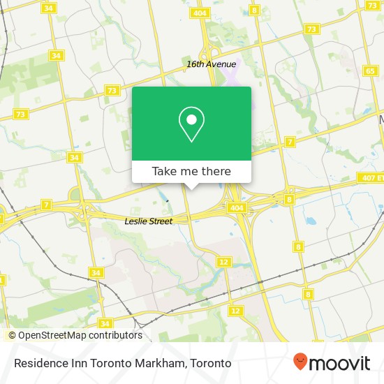 Residence Inn Toronto Markham map