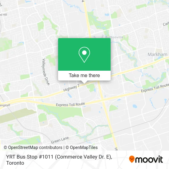 YRT Bus Stop #1011 (Commerce Valley Dr. E) map