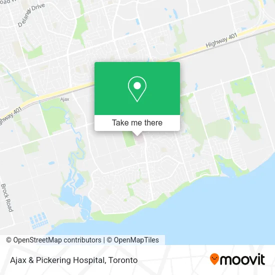 Ajax & Pickering Hospital map