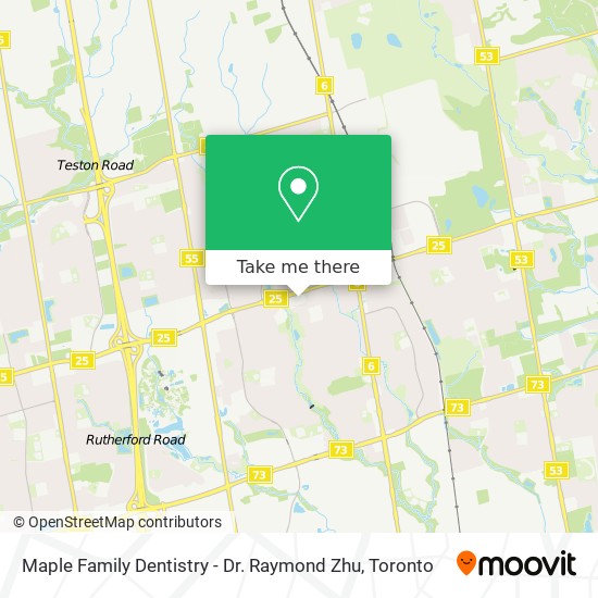 Maple Family Dentistry - Dr. Raymond Zhu map