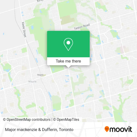 Major mackenzie & Dufferin map