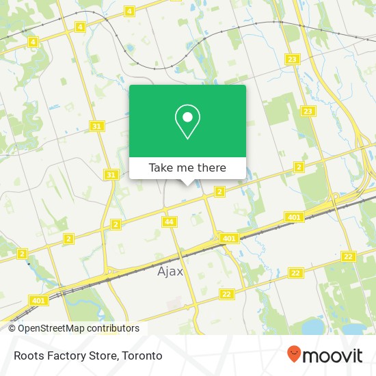 Roots Factory Store map