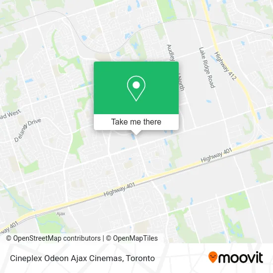 Cineplex Odeon Ajax Cinemas map