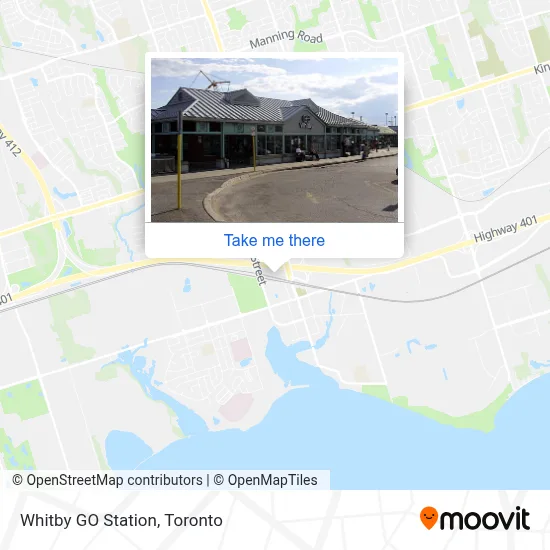 Whitby GO Station map