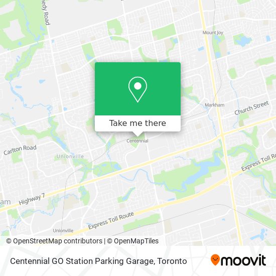 Centennial GO Station Parking Garage map
