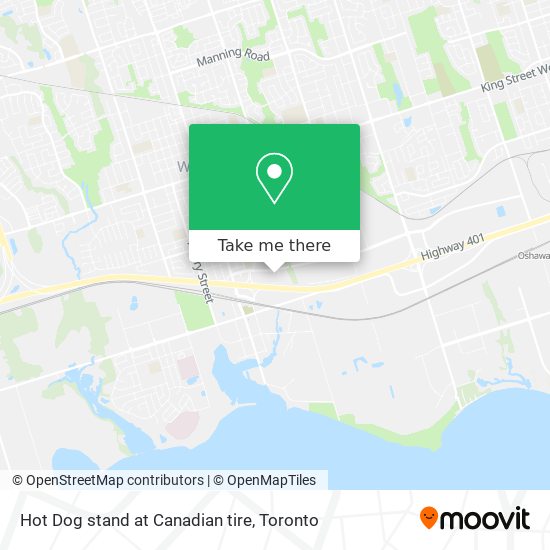 Hot Dog stand at Canadian tire map