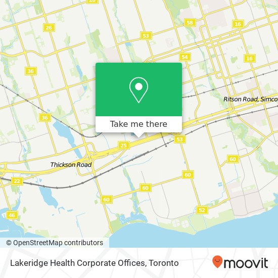 Lakeridge Health Corporate Offices map
