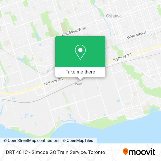 DRT 401C - Simcoe GO Train Service map