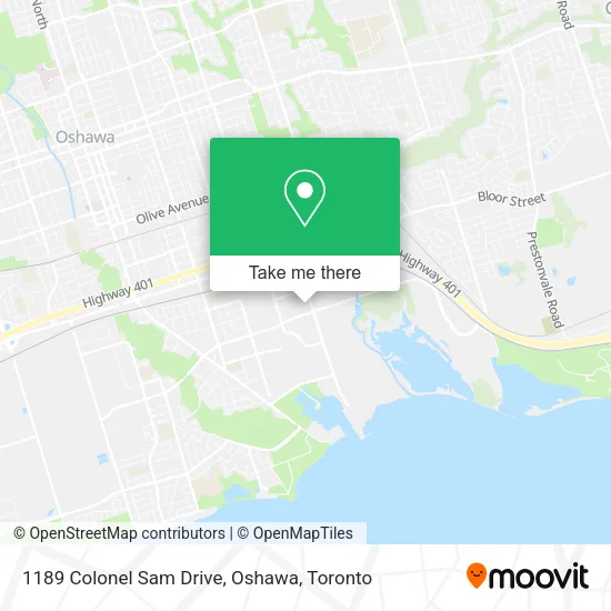 1189 Colonel Sam Drive, Oshawa map