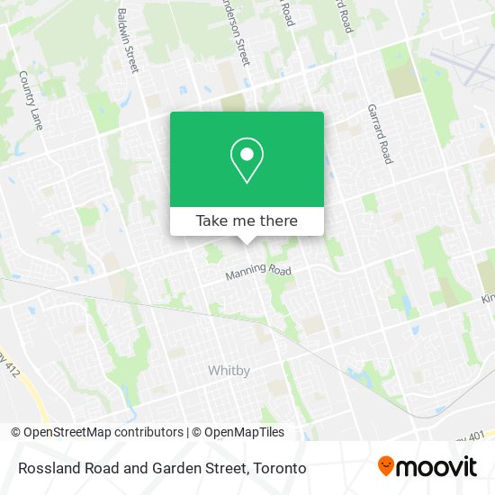 Rossland Road and Garden Street map