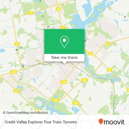 Credit Valley Explorer Tour Train map