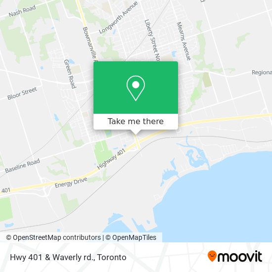 Hwy 401 & Waverly rd. map