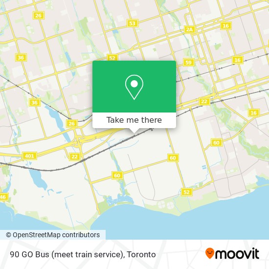 90 GO Bus (meet train service) map