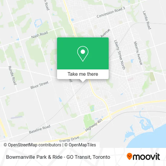 Bowmanville Park & Ride - GO Transit plan