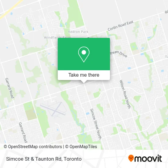 Simcoe St & Taunton Rd map