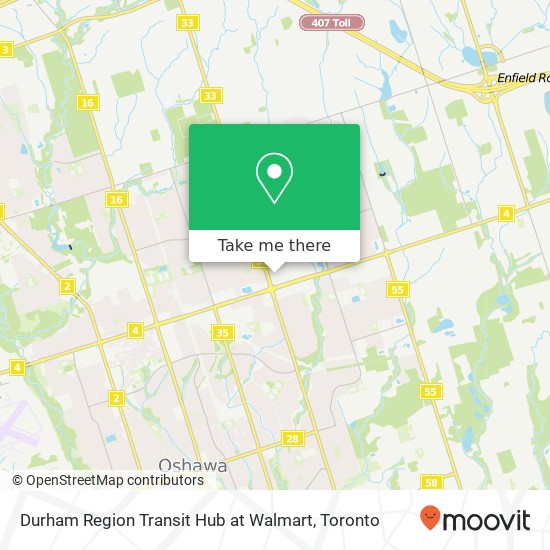 Durham Region Transit Hub at Walmart map