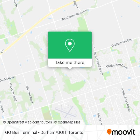 GO Bus Terminal - Durham/UOIT map