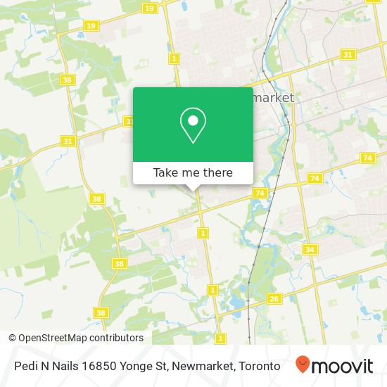 Pedi N Nails 16850 Yonge St, Newmarket map