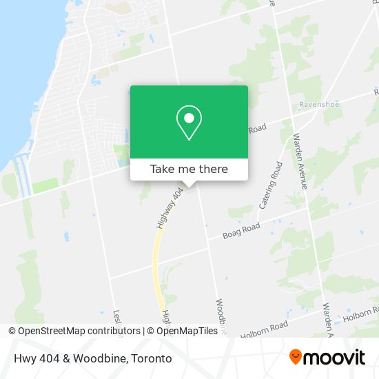 Hwy 404 & Woodbine map