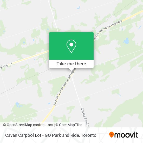 Cavan Carpool Lot - GO Park and Ride map