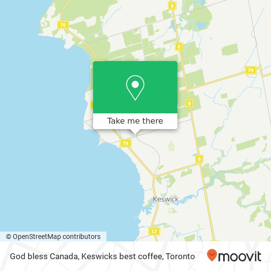 God bless Canada, Keswicks best coffee map