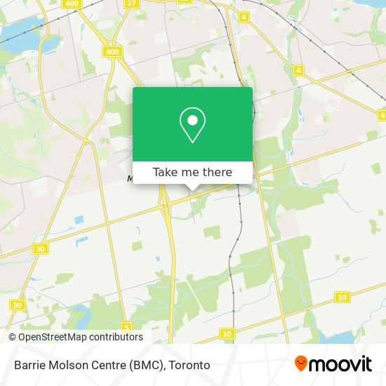 Barrie Molson Centre (BMC) map