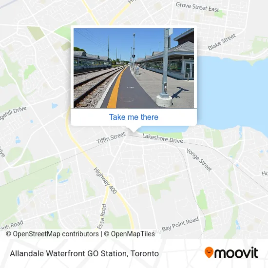 Allandale Waterfront GO Station map
