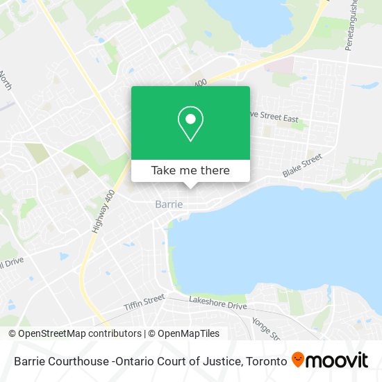 Barrie Courthouse -Ontario Court of Justice map