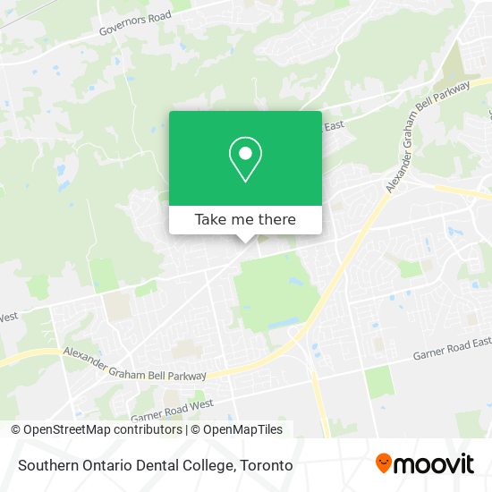 Southern Ontario Dental College map