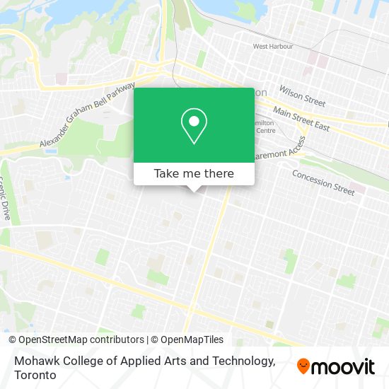 Mohawk College of Applied Arts and Technology map