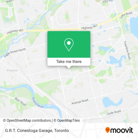 G.R.T. Conestoga Garage map