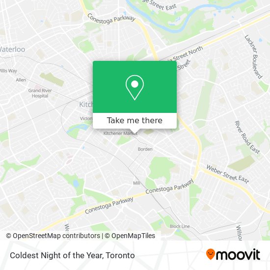 Coldest Night of the Year map